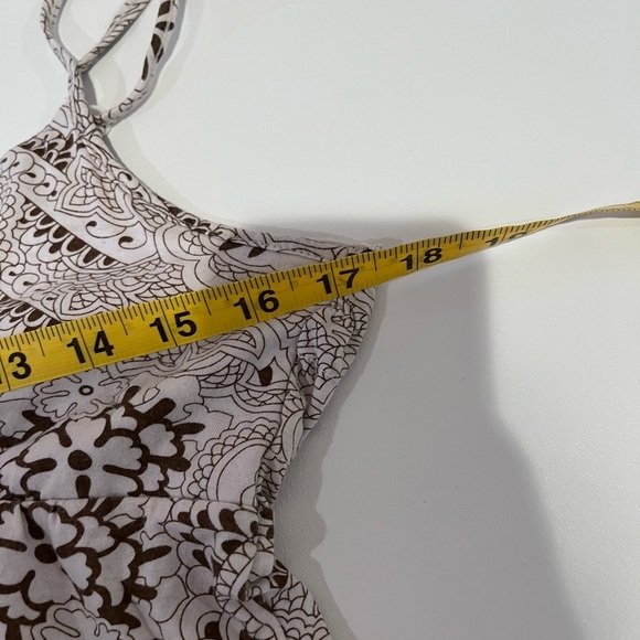 Y2K Twinklzzz White & Brown Paisley Babydoll Cami Tank Top Medium coquette boho - Picture 7 of 8